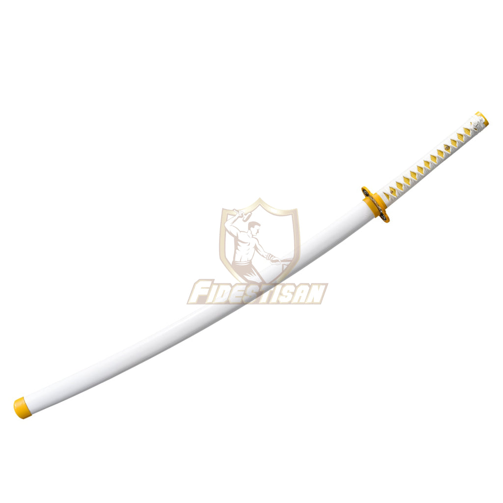 Khon308 Demon Slayer Kaigaku Samurai Cosplay Golden 1095 High Carbon Steel Blade Katana Nichirin