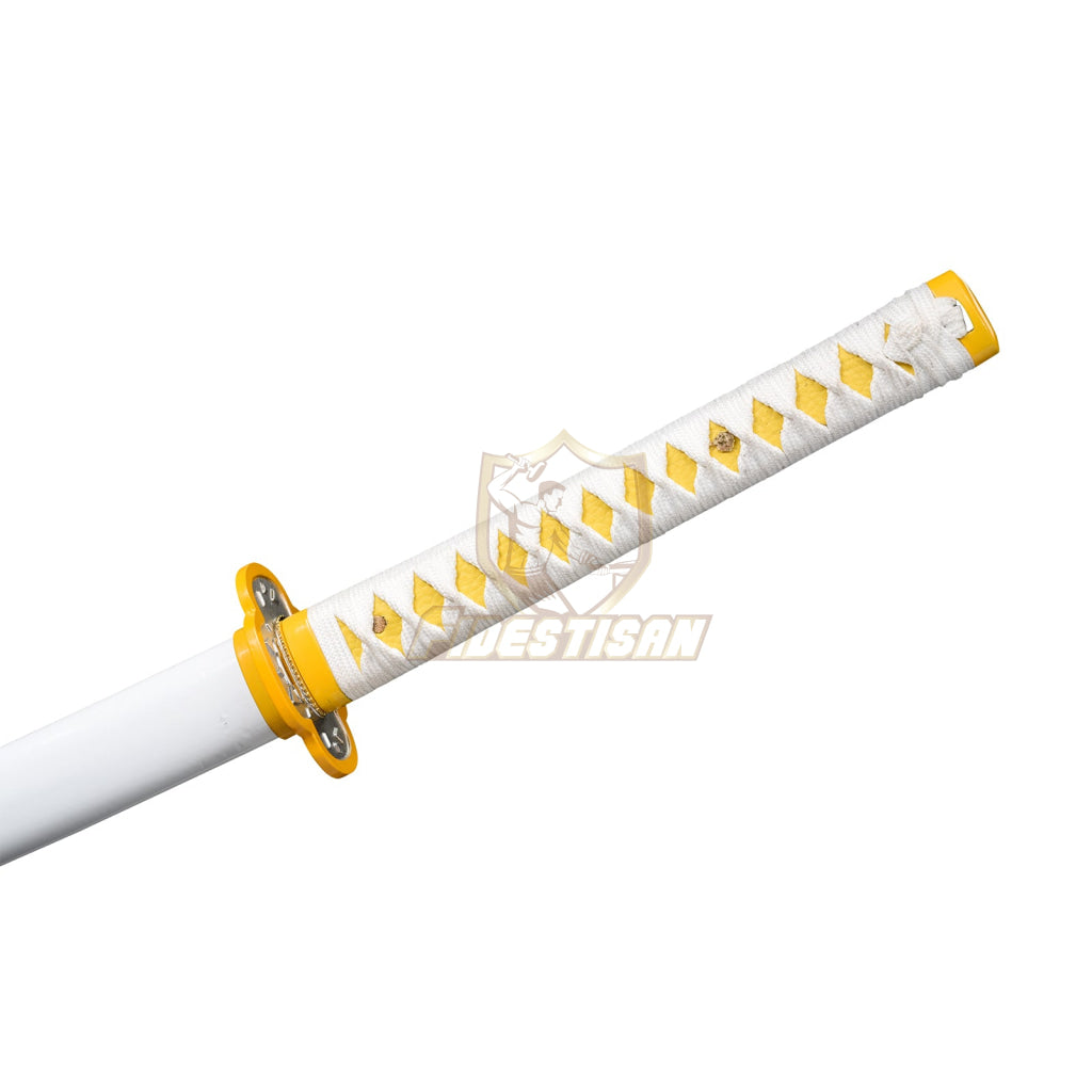 Khon308 Demon Slayer Kaigaku Samurai Cosplay Golden 1095 High Carbon Steel Blade Katana Nichirin