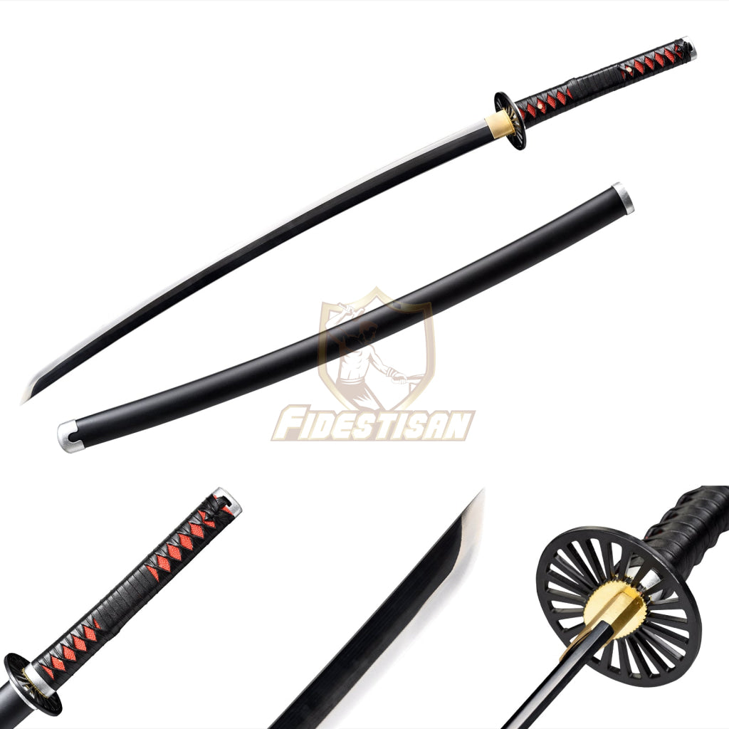 Khon309 Demon Slayer Kamado Tanjirou 2 Nichirin Samurai Cosplay Golden 1095 High Carbon Steel Blade