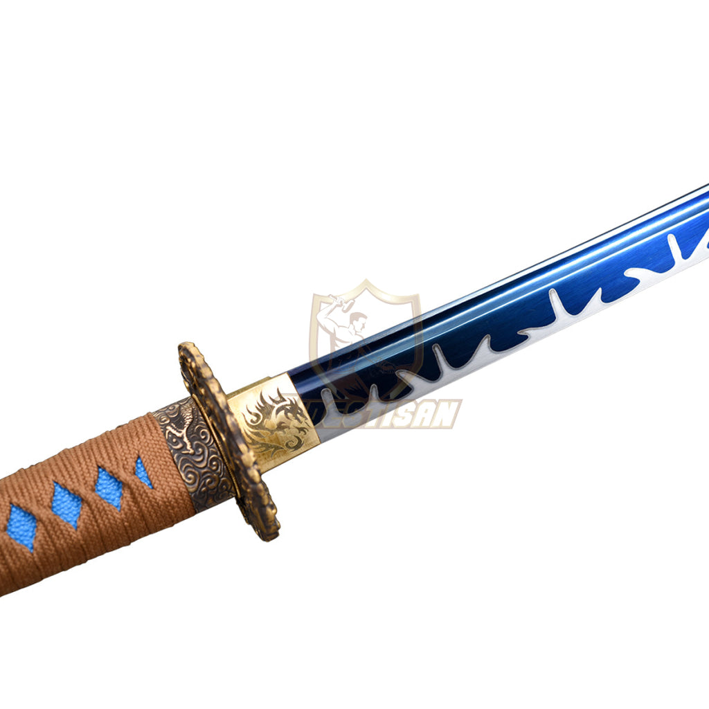 Klcn146 Japanese 40Inch Spring 9260 Steel Oil Quenching Tempering Blue Flame Blade Real Katana Sword