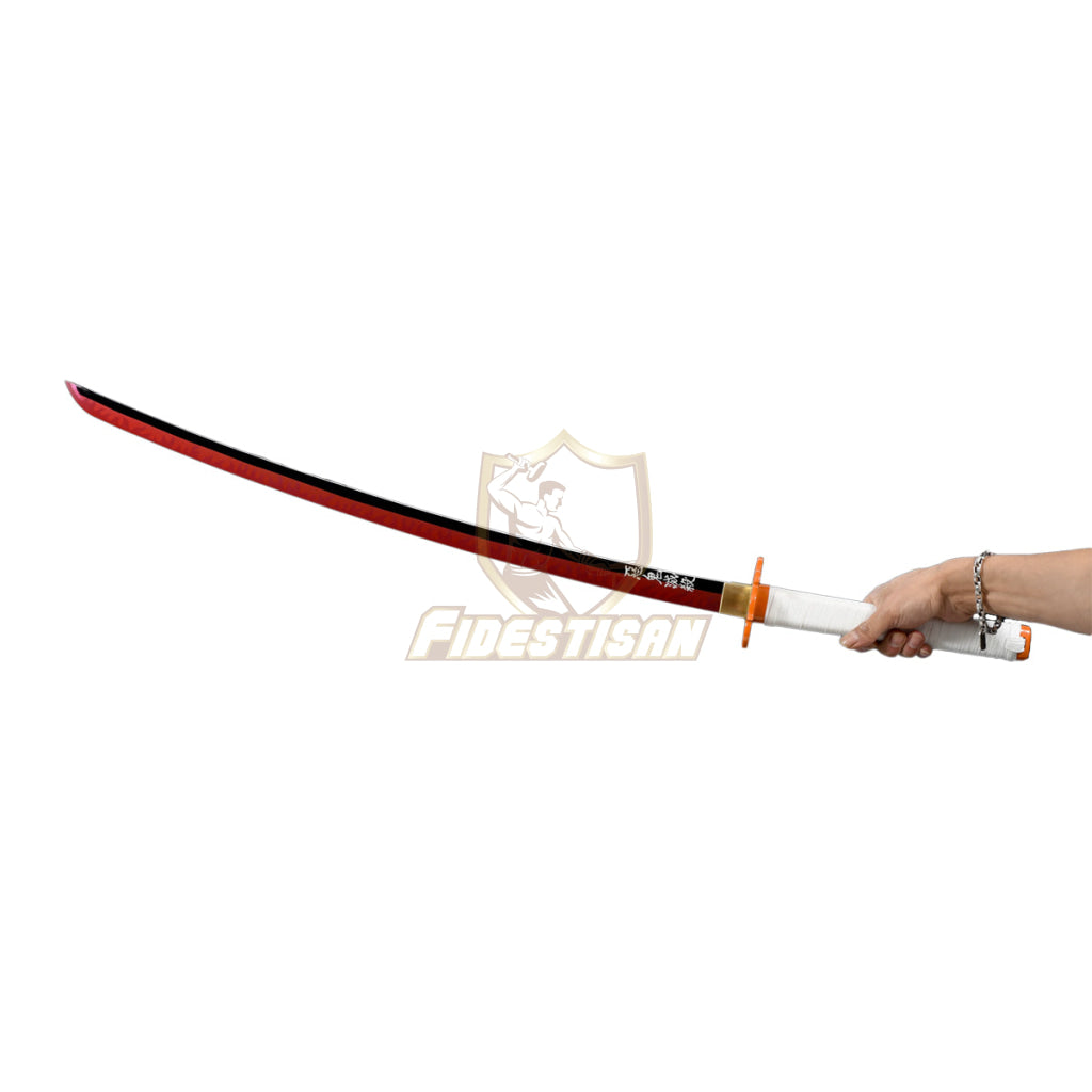 Klin319 Demon Slayer Rengoku Sword Katana Kyoujurou Swords Real Metal 1065/1060 Blade Full Tang