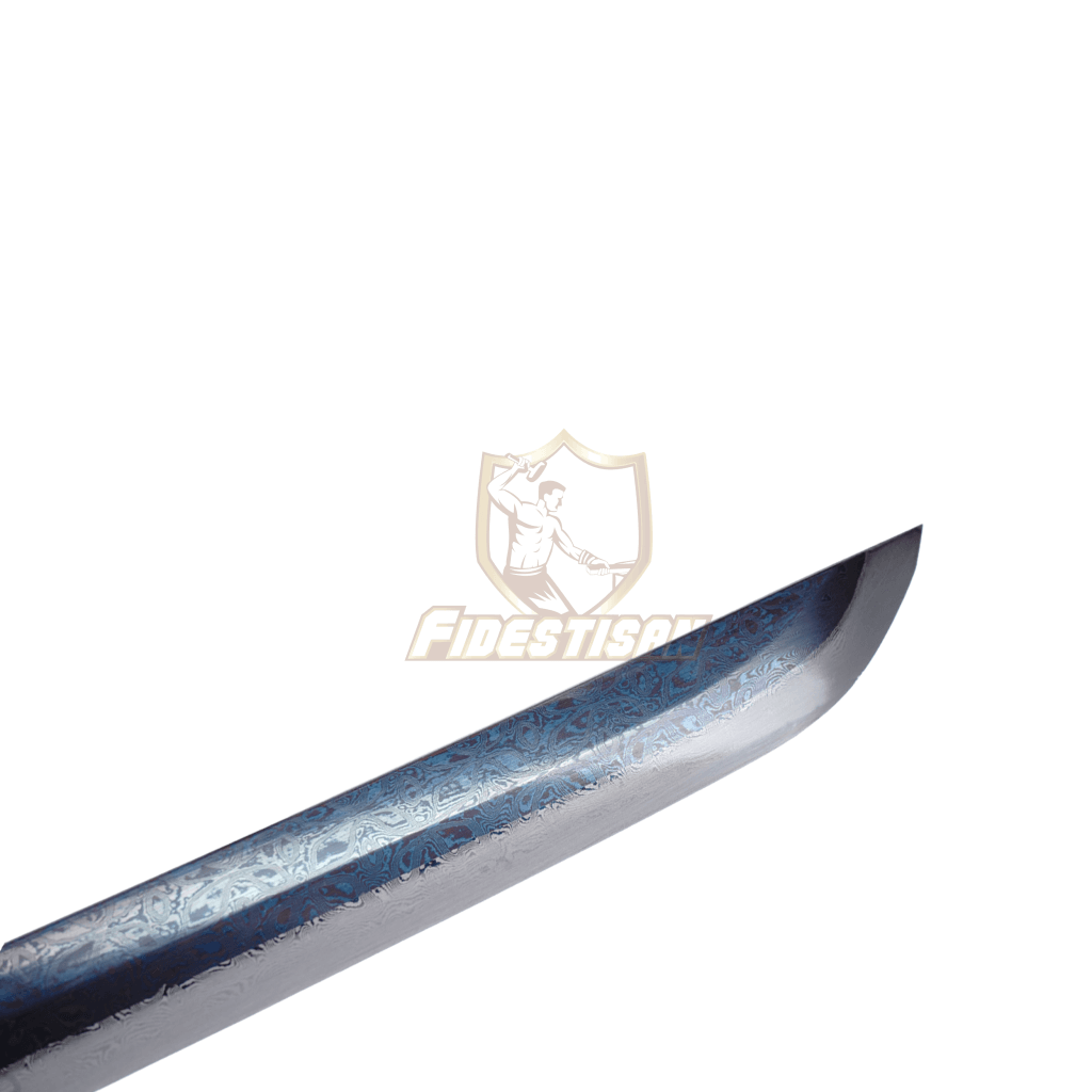 Kpcn326 Handmade Wave Style Japanese Sword Damascus Steel Blue Purple Blade Katana Samurai Sharp