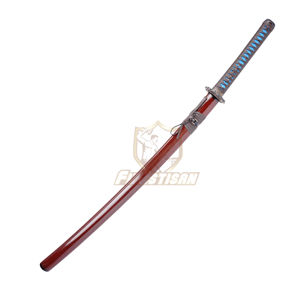 Kpcn326 Handmade Wave Style Japanese Sword Damascus Steel Blue Purple Blade Katana Samurai Sharp