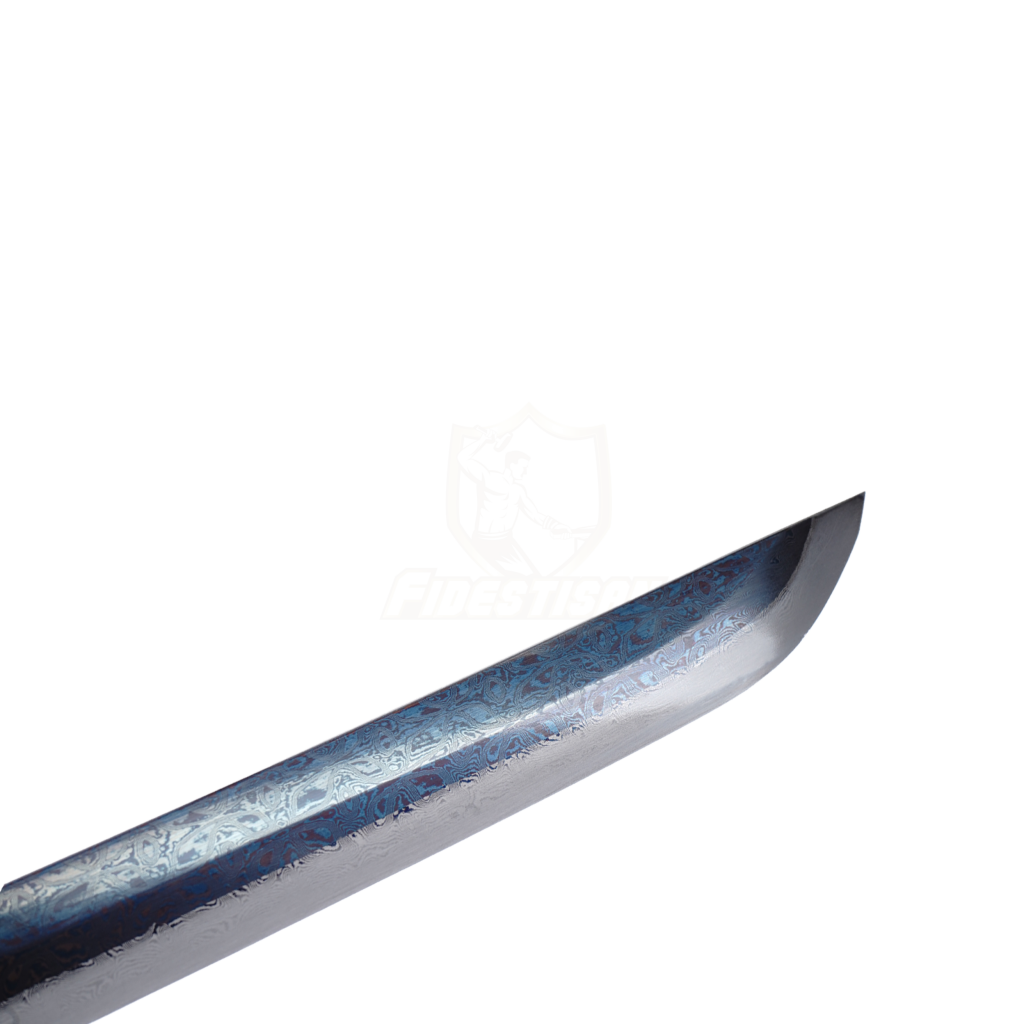 Kpcn326 Handmade Wave Style Japanese Sword Damascus Steel Blue Purple Blade Katana Samurai Sharp
