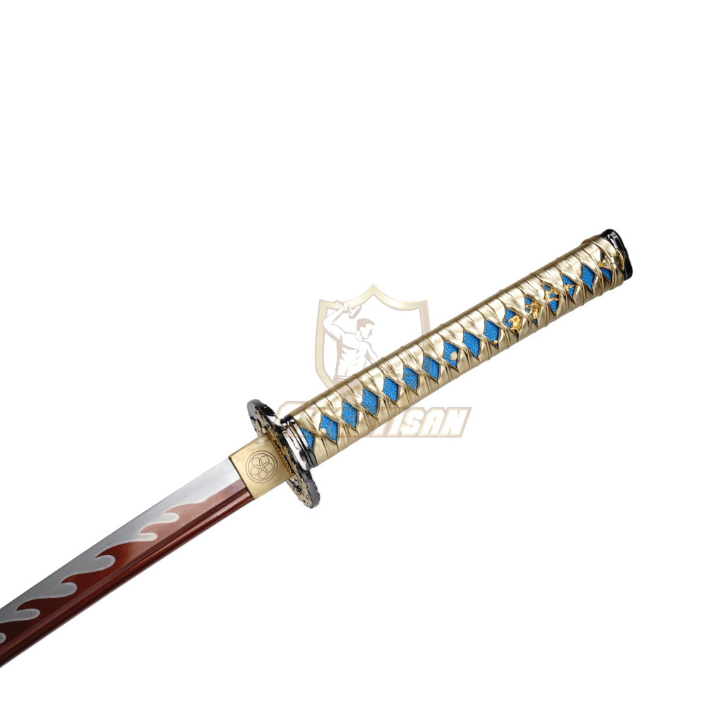 Ksan336 Spring Steel 9260 Red Blade Japanese Samurai Sword Katana Full Tang 54Hrc Bend 30° 40Inch