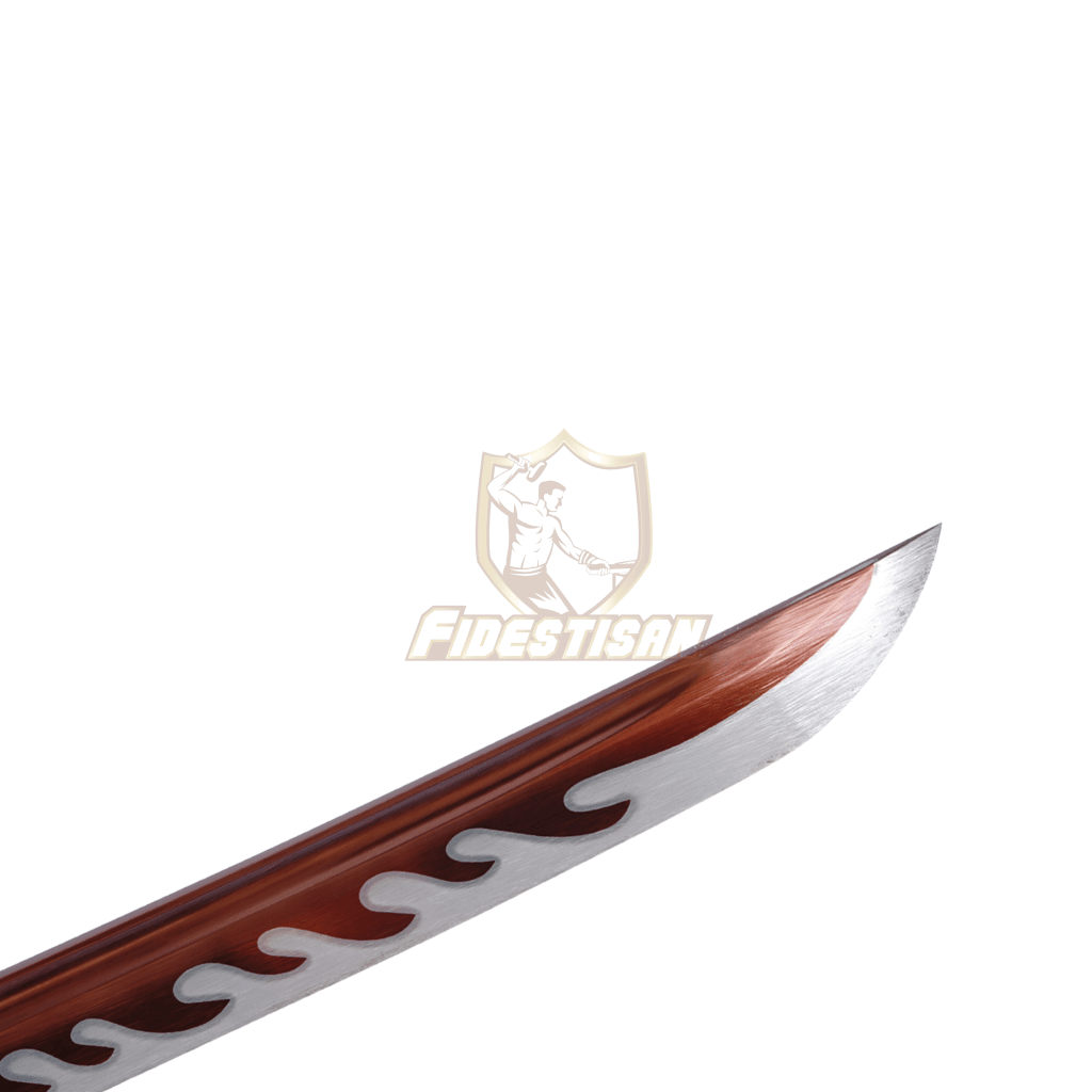 Ksan336 Spring Steel 9260 Red Blade Japanese Samurai Sword Katana Full Tang 54Hrc Bend 30° 40Inch