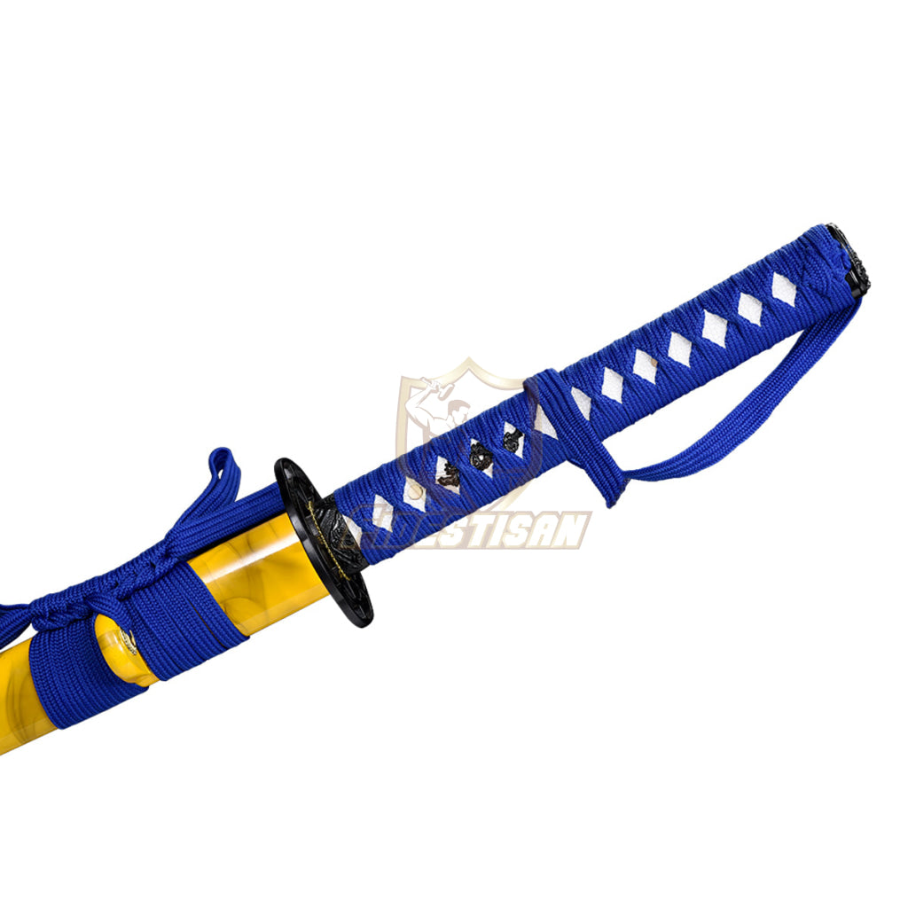 Ksin132 Spring Steel 9260 Gold/Yellow Blade Japanese Samurai Sword Katana Full Tang Handmade 57Hrc