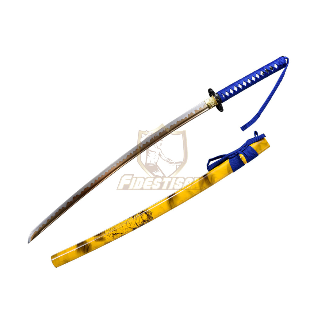 Ksin132 Spring Steel 9260 Gold/Yellow Blade Japanese Samurai Sword Katana Full Tang Handmade 57Hrc