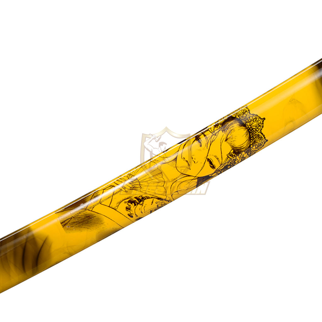 Ksin132 Spring Steel 9260 Gold/Yellow Blade Japanese Samurai Sword Katana Full Tang Handmade 57Hrc