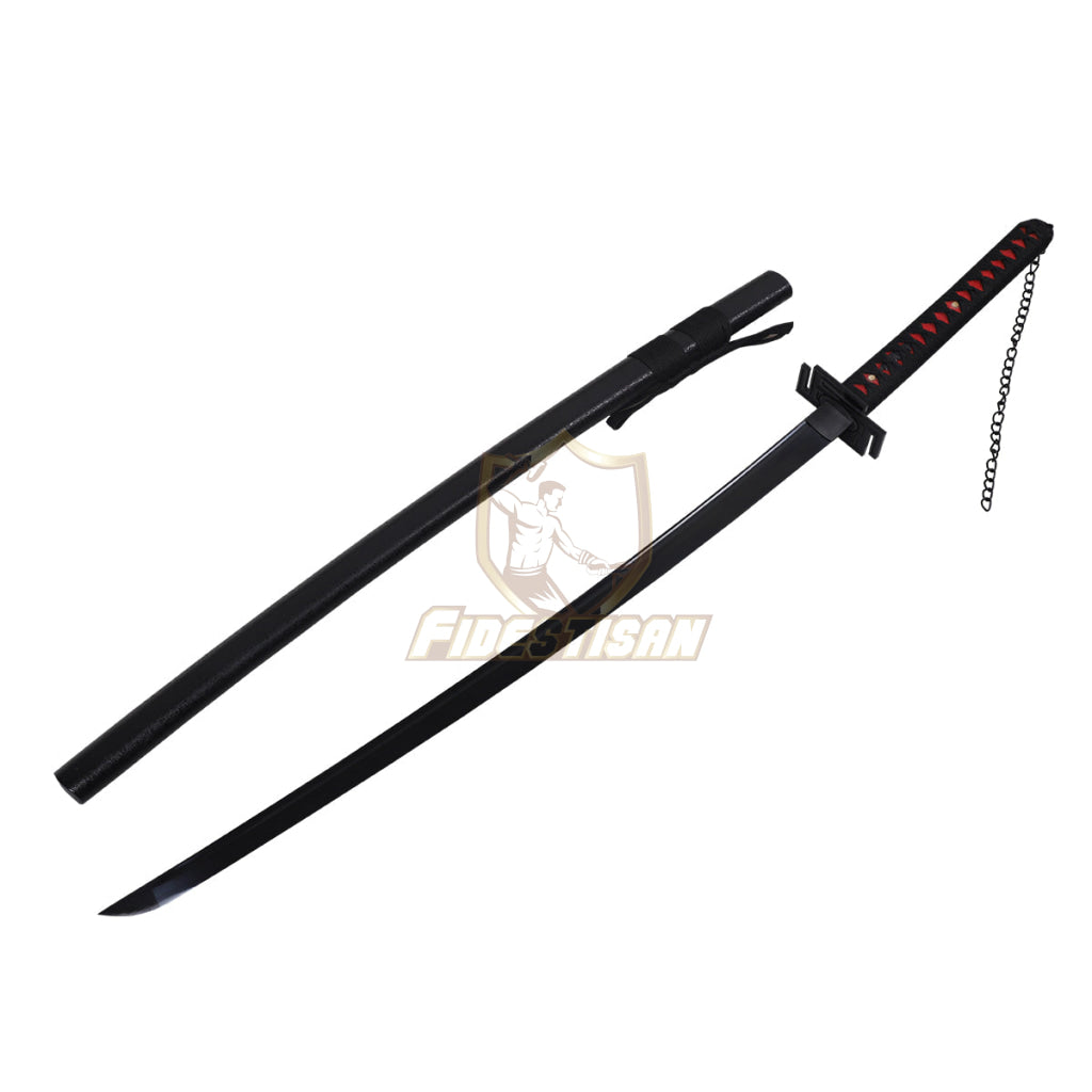 Kurosaki Ichigo Cosplay Japanese Samurai Sword Katana Shark 1065 Carbon Steel Black Blade Full Tang