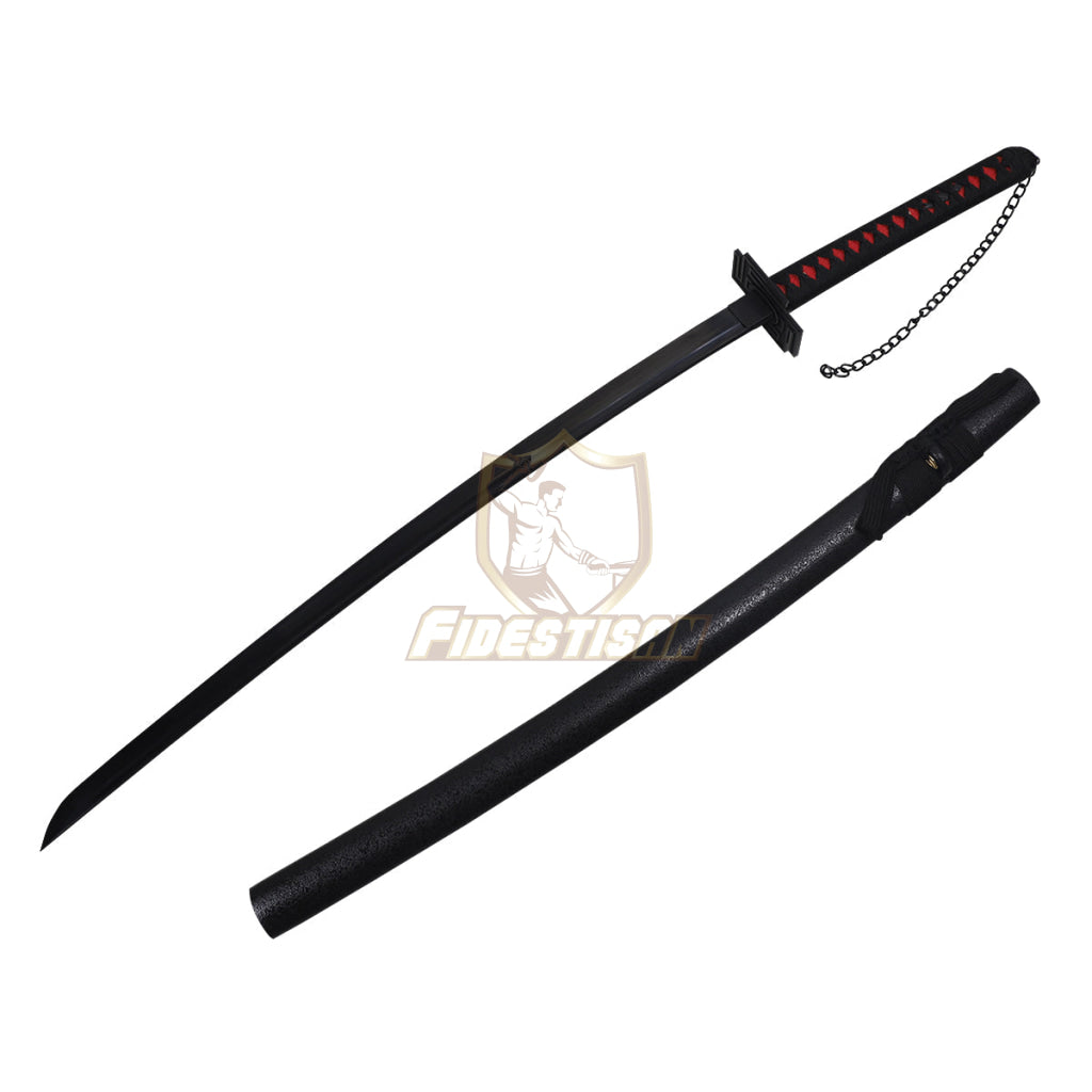 Kurosaki Ichigo Cosplay Japanese Samurai Sword Katana Shark 1065 Carbon Steel Black Blade Full Tang