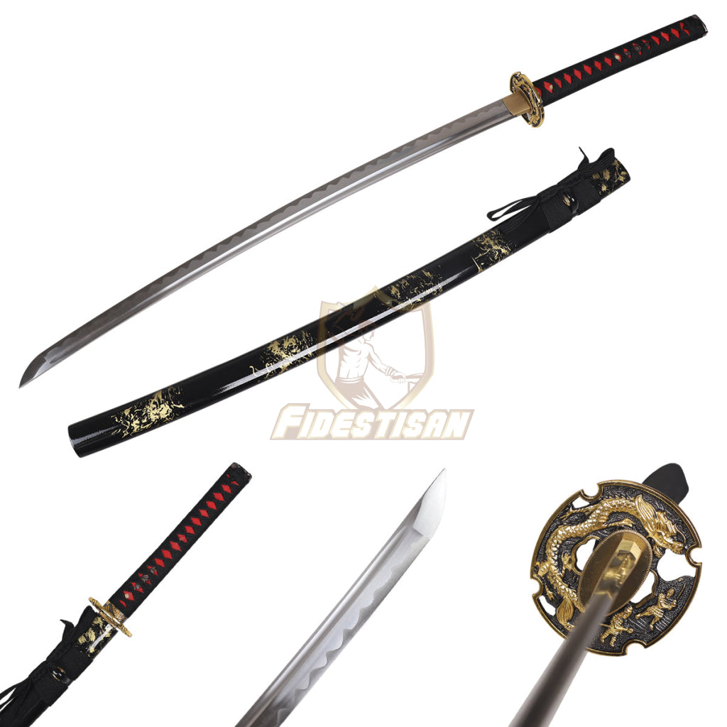 Real Handmade 40 Inch Japanese Samurai Katana Sword 1060 Carbon Steel Sharp Full Tang Blade No/Hamon