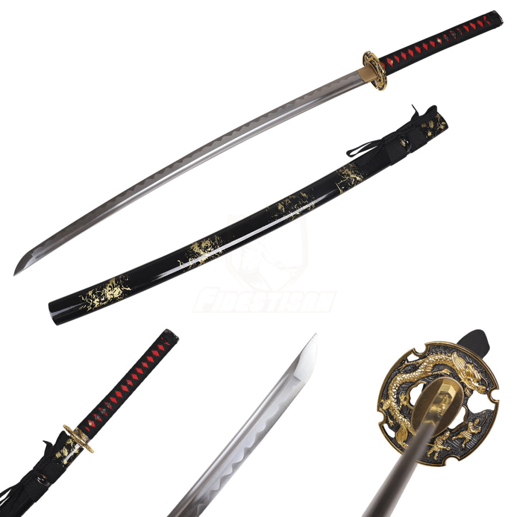 40 Inch Sword Real Handmade 40 Inch Japanese Samurai Katana Sword 1060 Carbon Steel ...