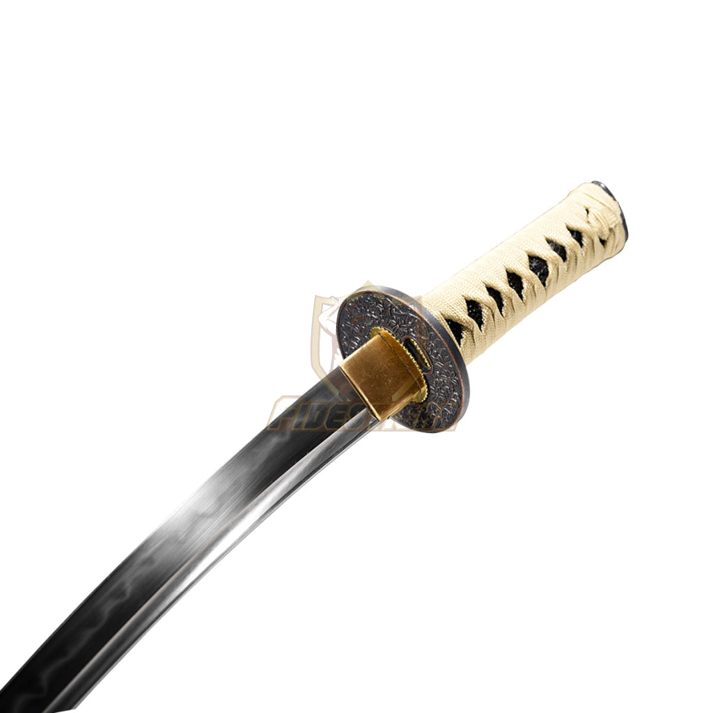 Tantou Katana Sword T10 Steel Clay Tempered Flame Blade Japanese Samurai Real Sharp Full Tang 20Inch