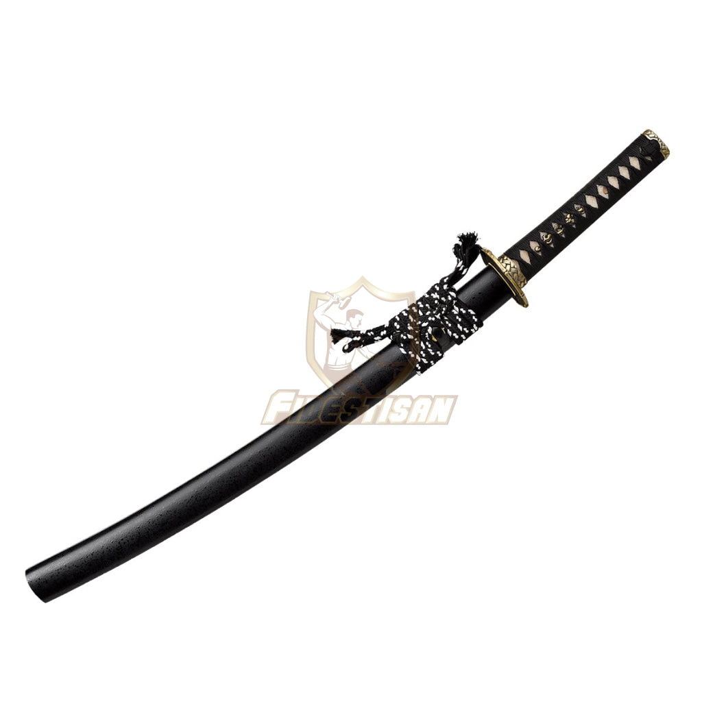 Wakizashi High Carbon 1095 Steel Blade Clay Tempered 28Inch Tsuchioki Japanese Katana Sword Full