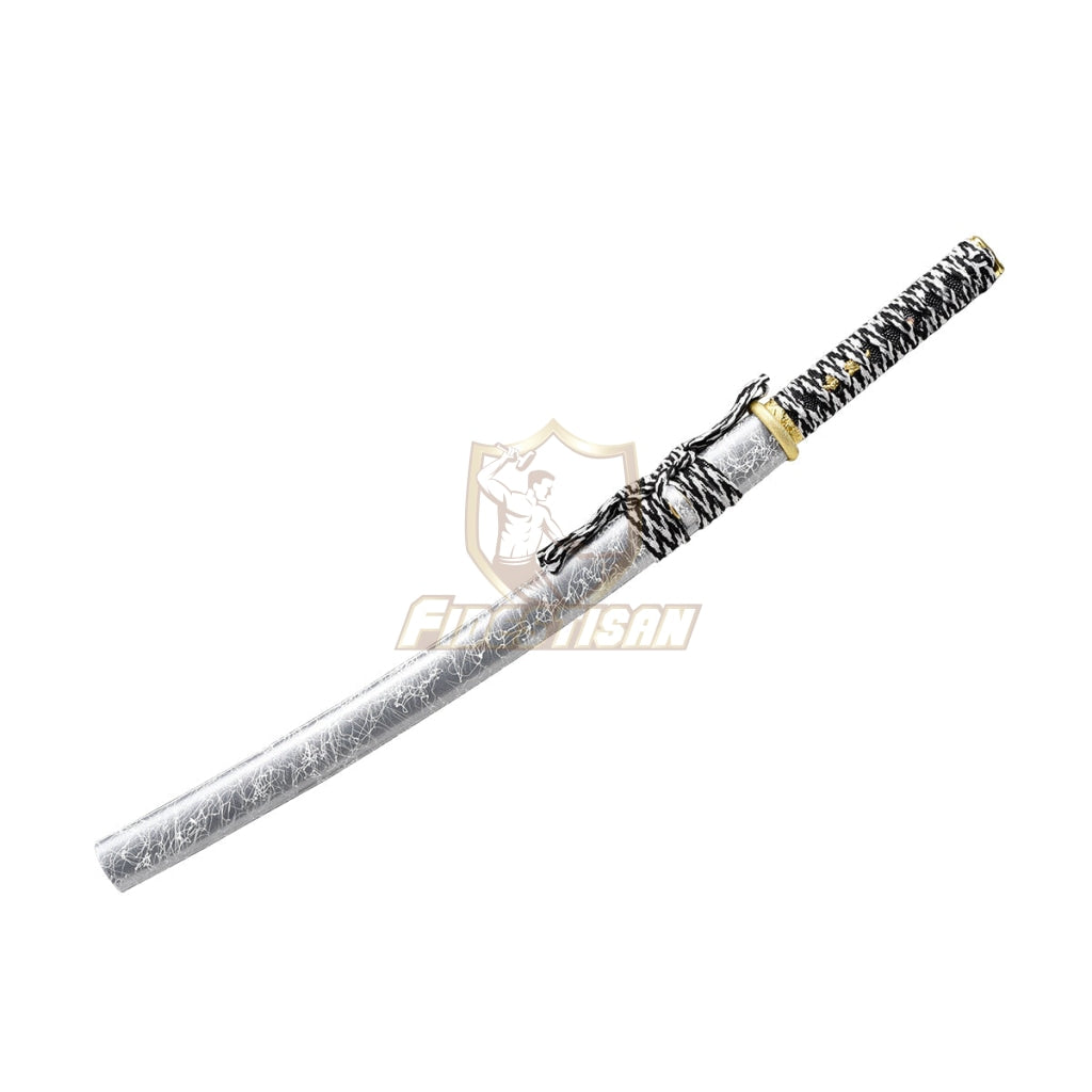 28Inch Japanese Wakizashi Katana Samurai T10 Steel Clay Tempered Real Hamon Double-Sided Blade Full