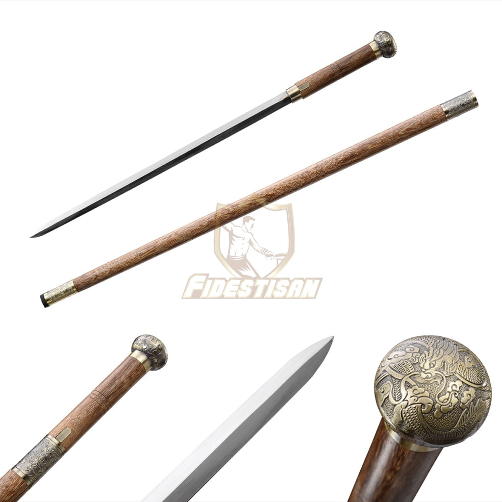 36Inch Walking Sticks Sword 1060 Carbon Steel Rosewood Alloy Tsuba Opcn215