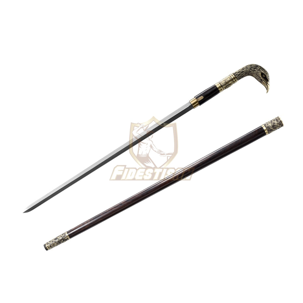 36Inch Walking Sticks Sword Eagle Damascus Steel Rosewood Hand Carving Copper Accessories Opcn212