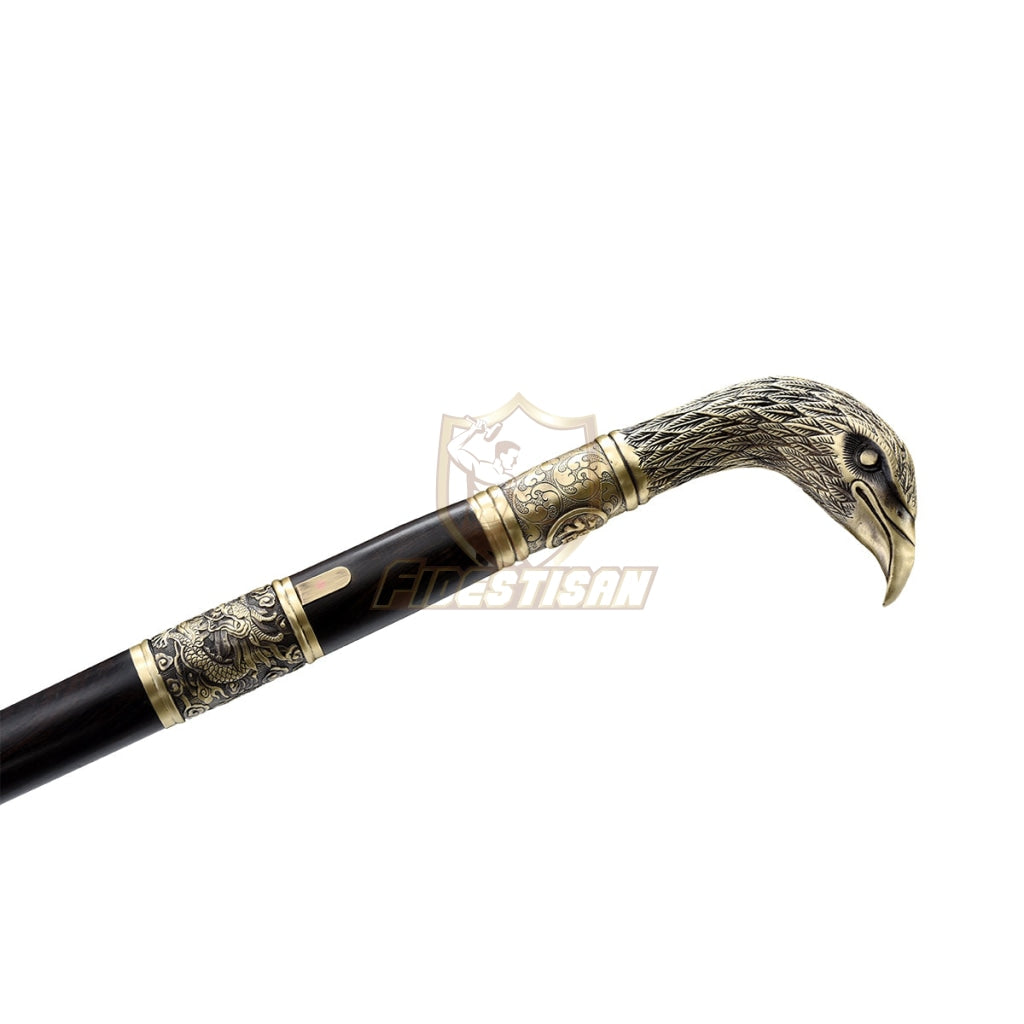 36Inch Walking Sticks Sword Eagle Damascus Steel Rosewood Hand Carving Copper Accessories Opcn212