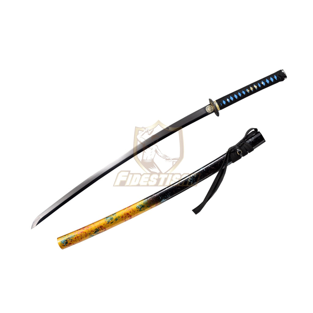 40Inch Black Blade Spring Steel Katana 9260 Oil Quenching Tempering Real Japanese Samurai Sword