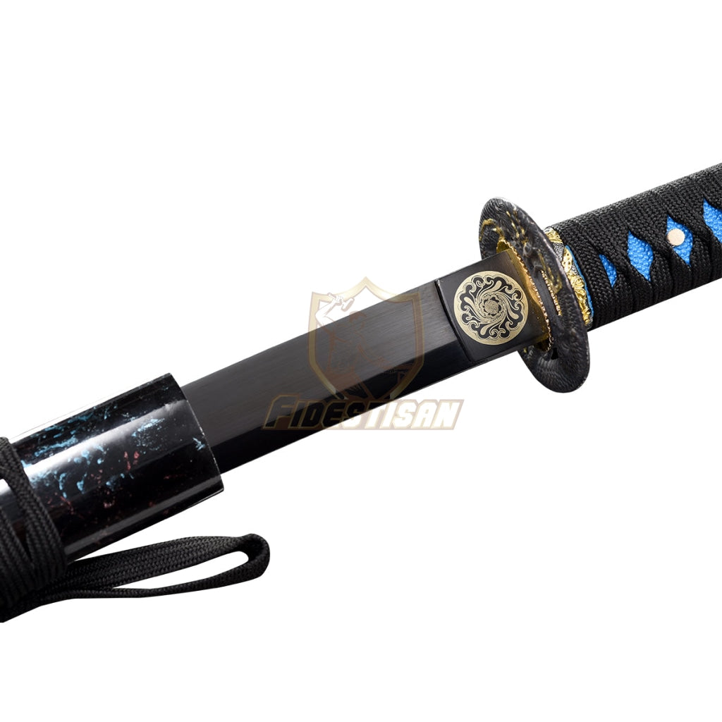 40Inch Black Blade Spring Steel Katana 9260 Oil Quenching Tempering Real Japanese Samurai Sword