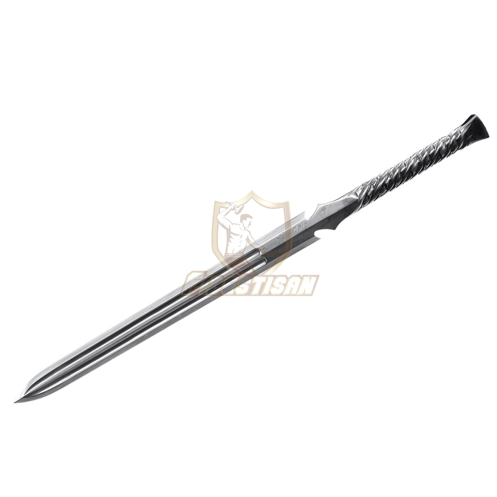 Chinese Han Jian Sword Integral Forging Damascus Steel Double-edged Bl ...