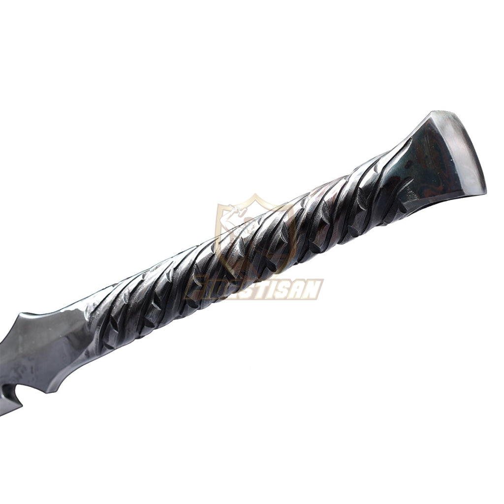 Chinese Han Jian Sword Integral Forging Damascus Steel Double-Edged Blade Broadsword 28Inch Full