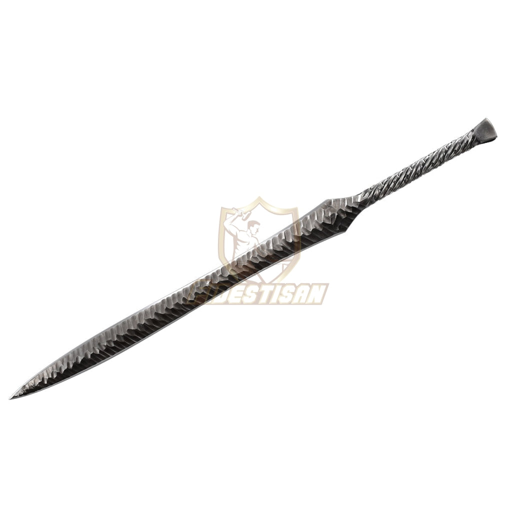 Chinese Han Jian Sword Integral Forging Damascus Steel Double-Edged Blade Broadsword 35Inch Full