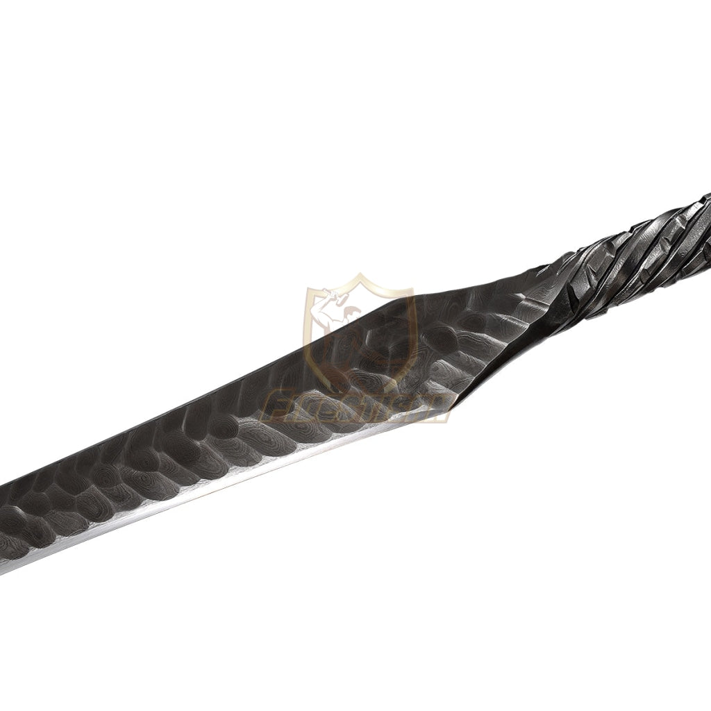 Chinese Han Jian Sword Integral Forging Damascus Steel Double-Edged Blade Broadsword 35Inch Full