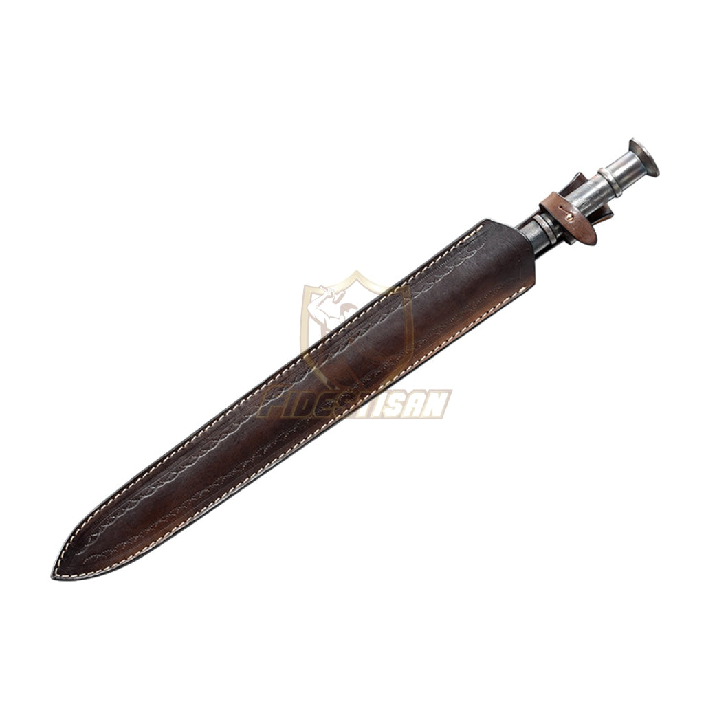 Chinese Han Jian Sword Integral Forging Damascus Steel Flame Baked Blue Double-Edged Blade