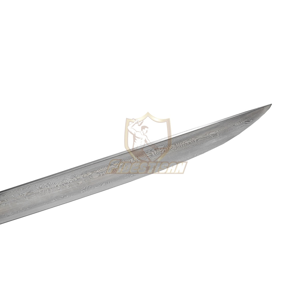 Chinese Miao Dao Big Sword Handmade Seedling Knife Machete Brotherhood Of Damascus Steel Blades 62