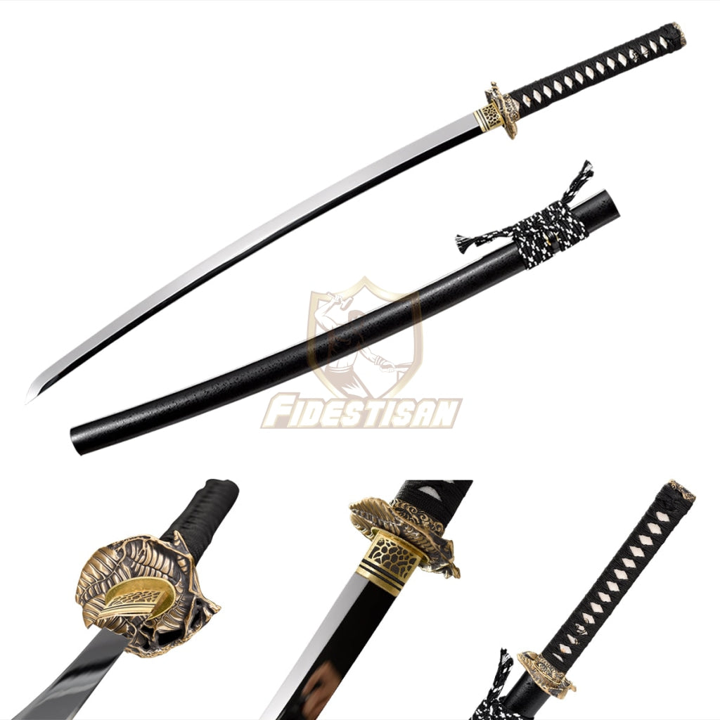 Fidestisan Cicada Handmade 40 Inch Japanese Samurai Katana Sword High Carbon Steel Mirror Blade Full