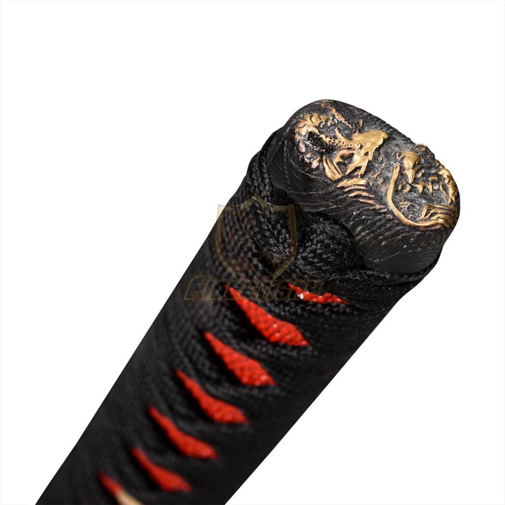 Fidestisan Clay Tempered Katana Samurai Dragon Style Japanese Real Sword T10 Steel Blade Full Tang