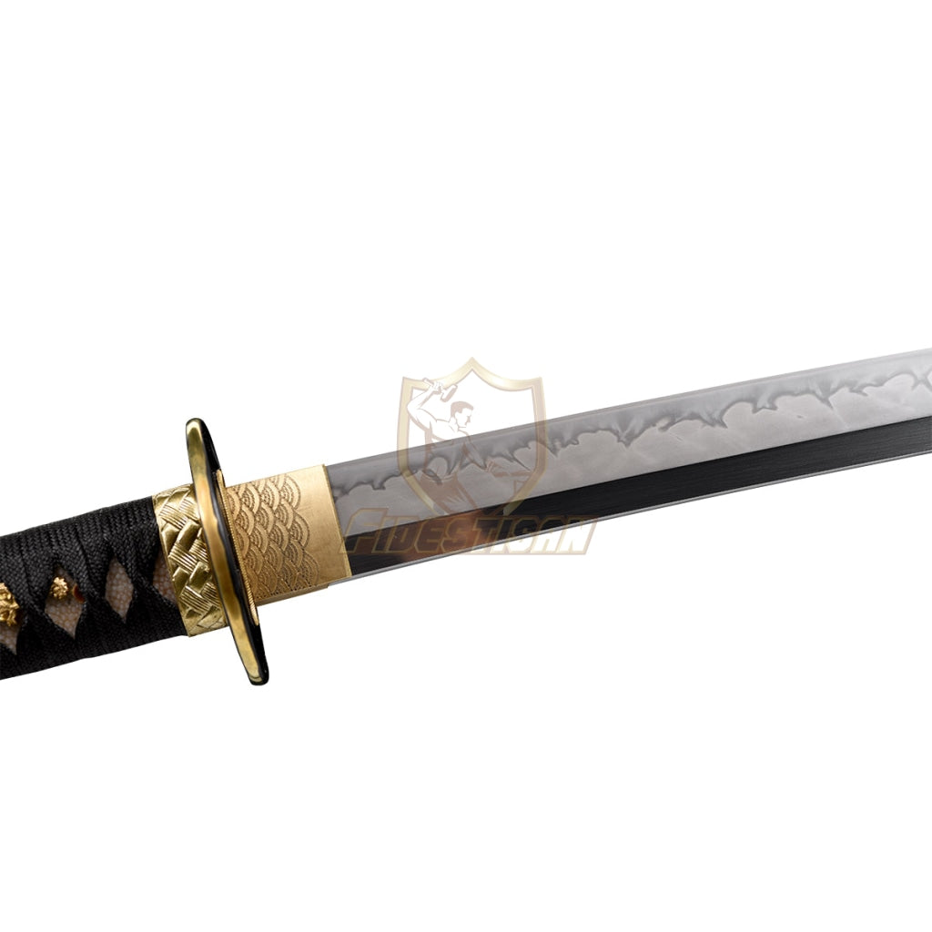 Fidestisan Dragon Katana T10 Steel Flame Blade Clay Tempered Samurai Japanese Real Sword Full Tang