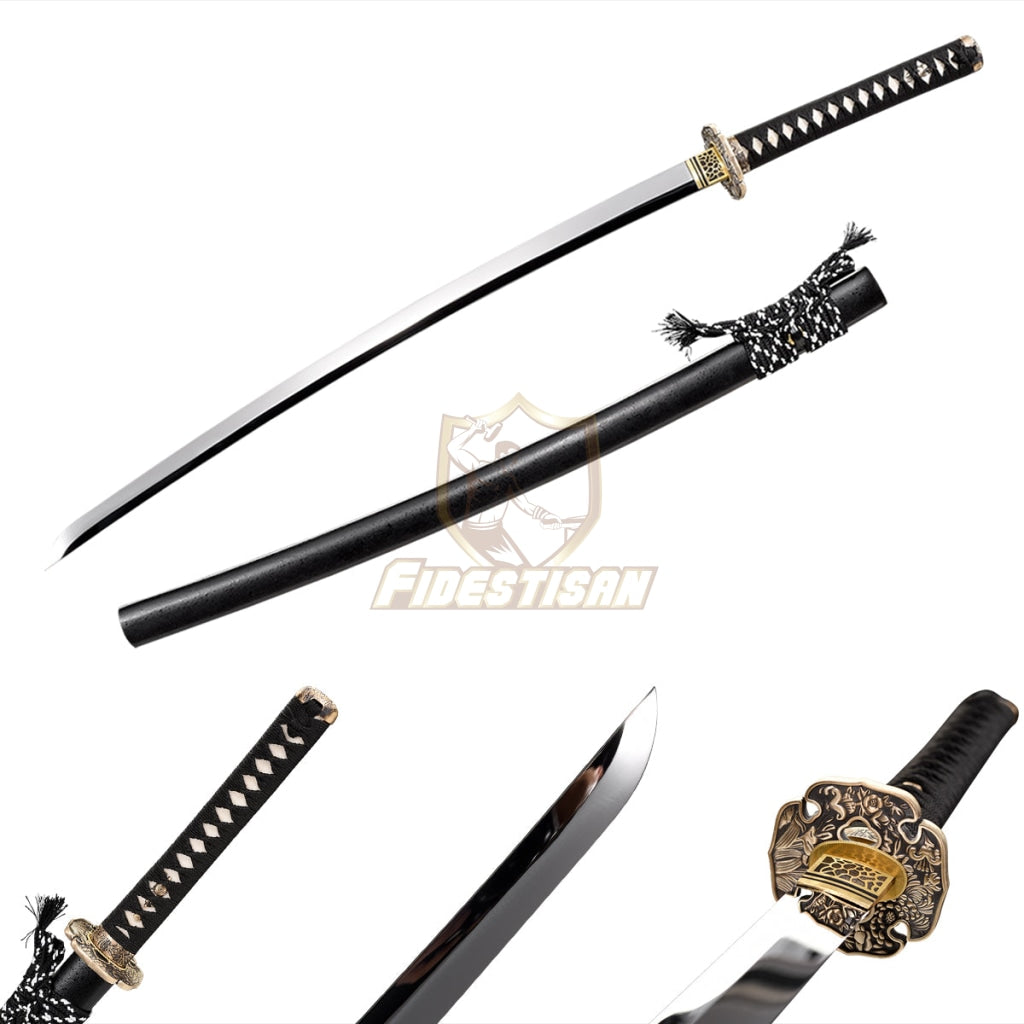 Fidestisan Flowers Handmade 40 Inch Japanese Samurai Katana Sword High Carbon Steel Mirror Blade