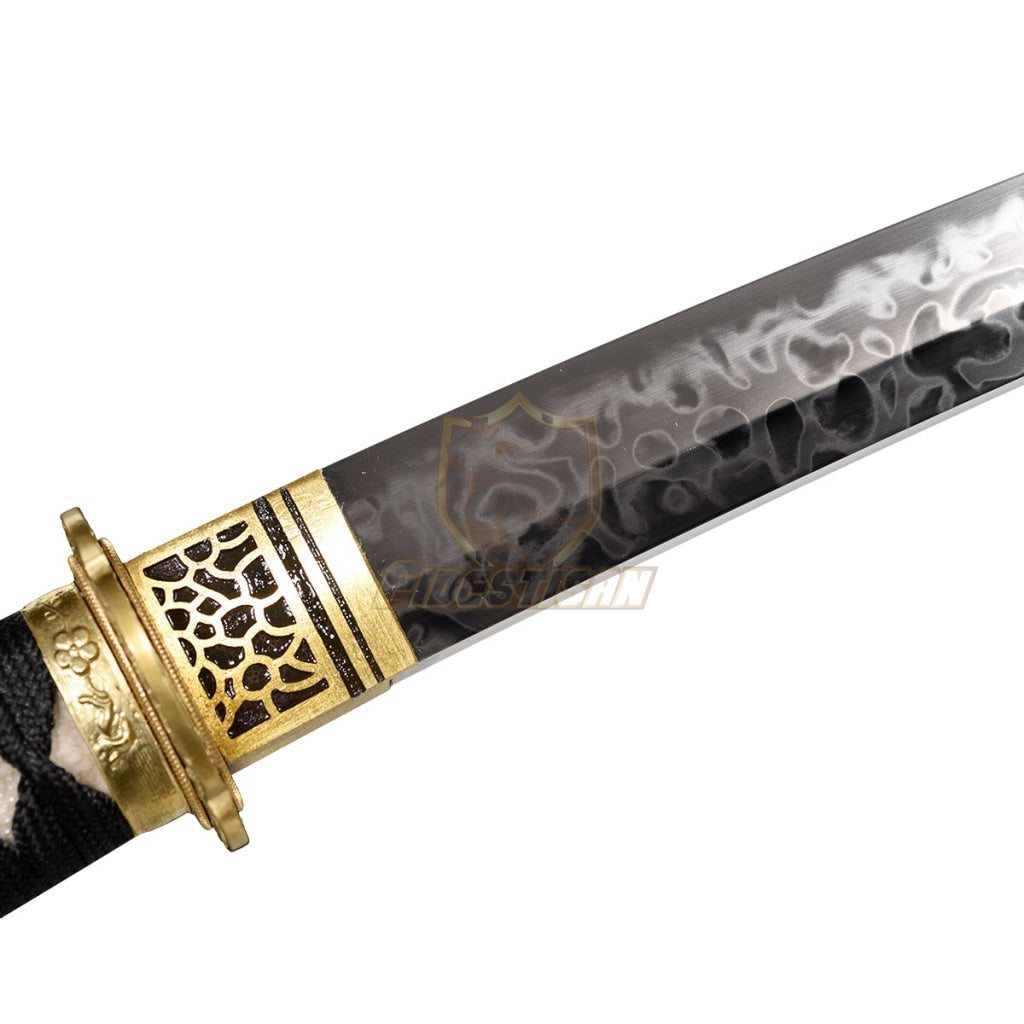 Fidestisan Handemade Real Japanese 20Inch Tanto Flame Blade Sword T10 Clay Tempered Tsuchioki Steel