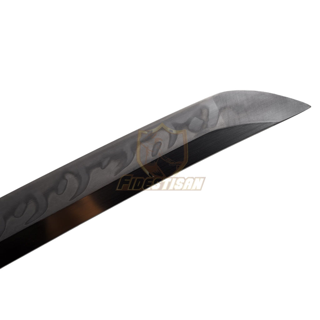 Fidestisan Handemade Real Japanese 20Inch Tantou Flame Blade Sword T10 Clay Tempered Steel Katana