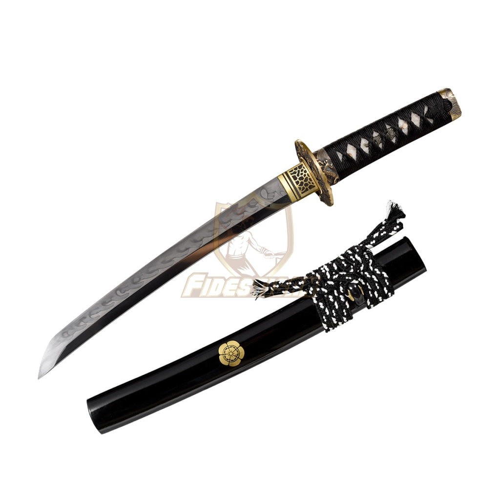 Fidestisan Handemade Real Japanese 20Inch Tantou Flame Blade Sword T10 Clay Tempered Steel Katana