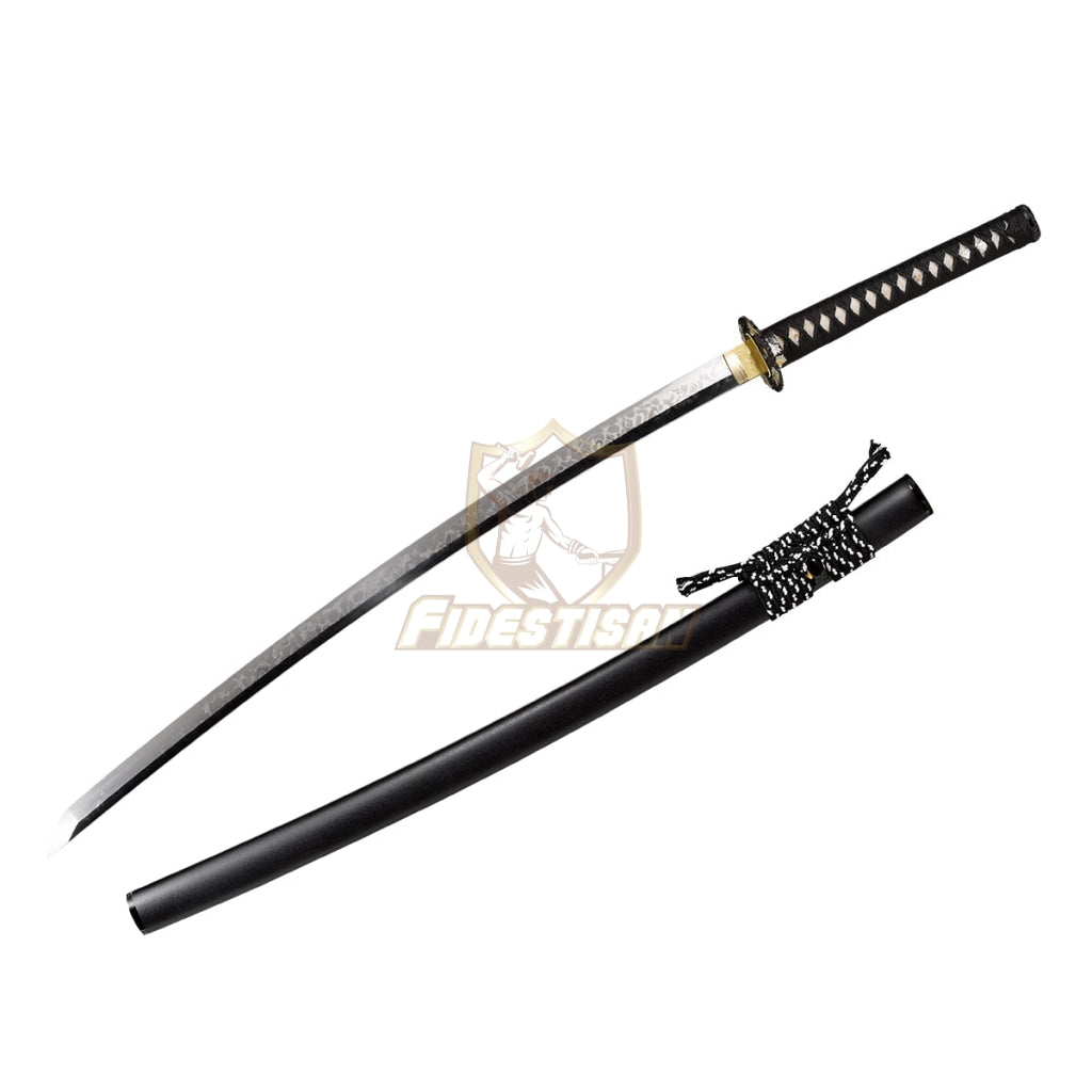 Fidestisan Handmade Clay Tempered Katana Samurai Japanese Real Sword T10 Steel Blade Full Tang Sharp