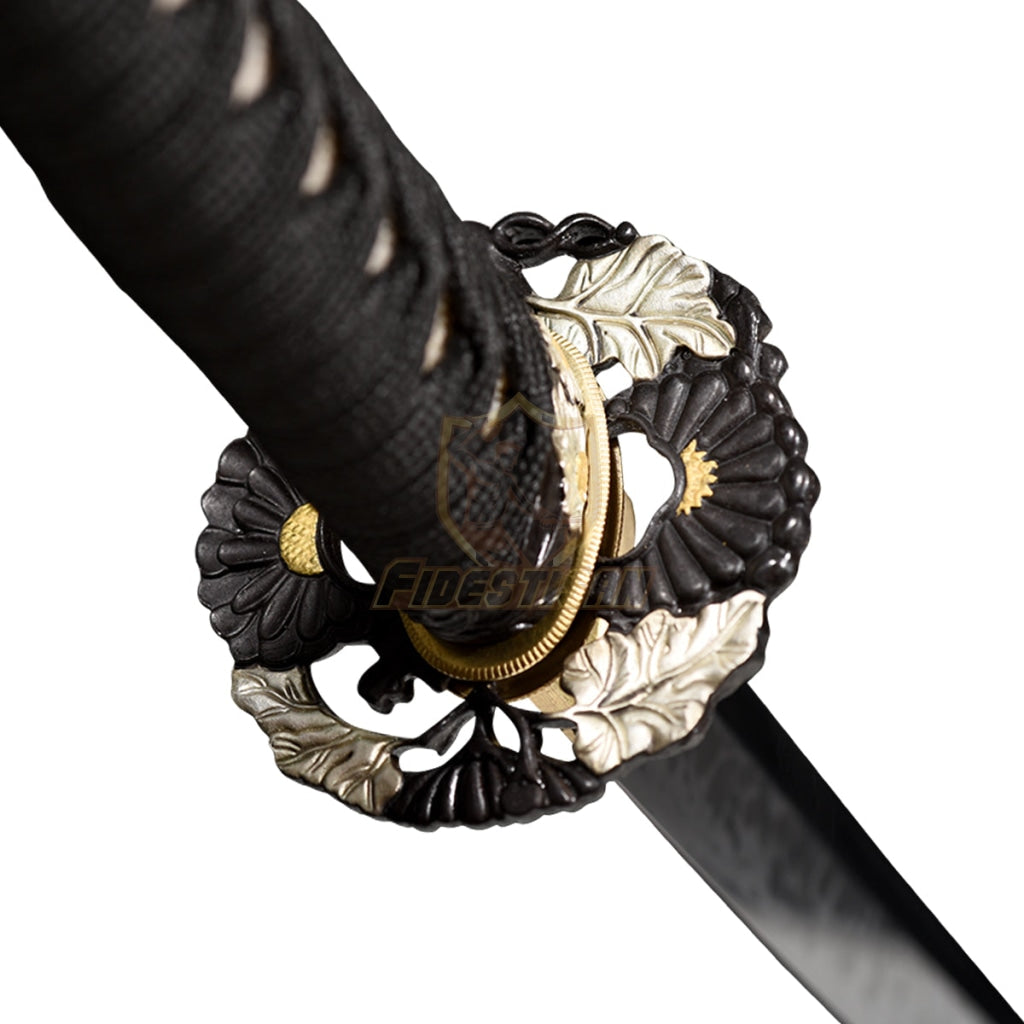 Fidestisan Handmade Clay Tempered Katana Samurai Japanese Real Sword T10 Steel Blade Full Tang Sharp