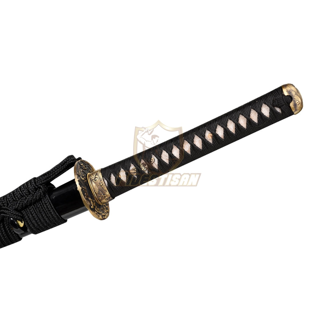 Fidestisan Handmade Katana Samurai Japanese Damascus Steel Real Sword Full Tang Sharp Dragon Wave