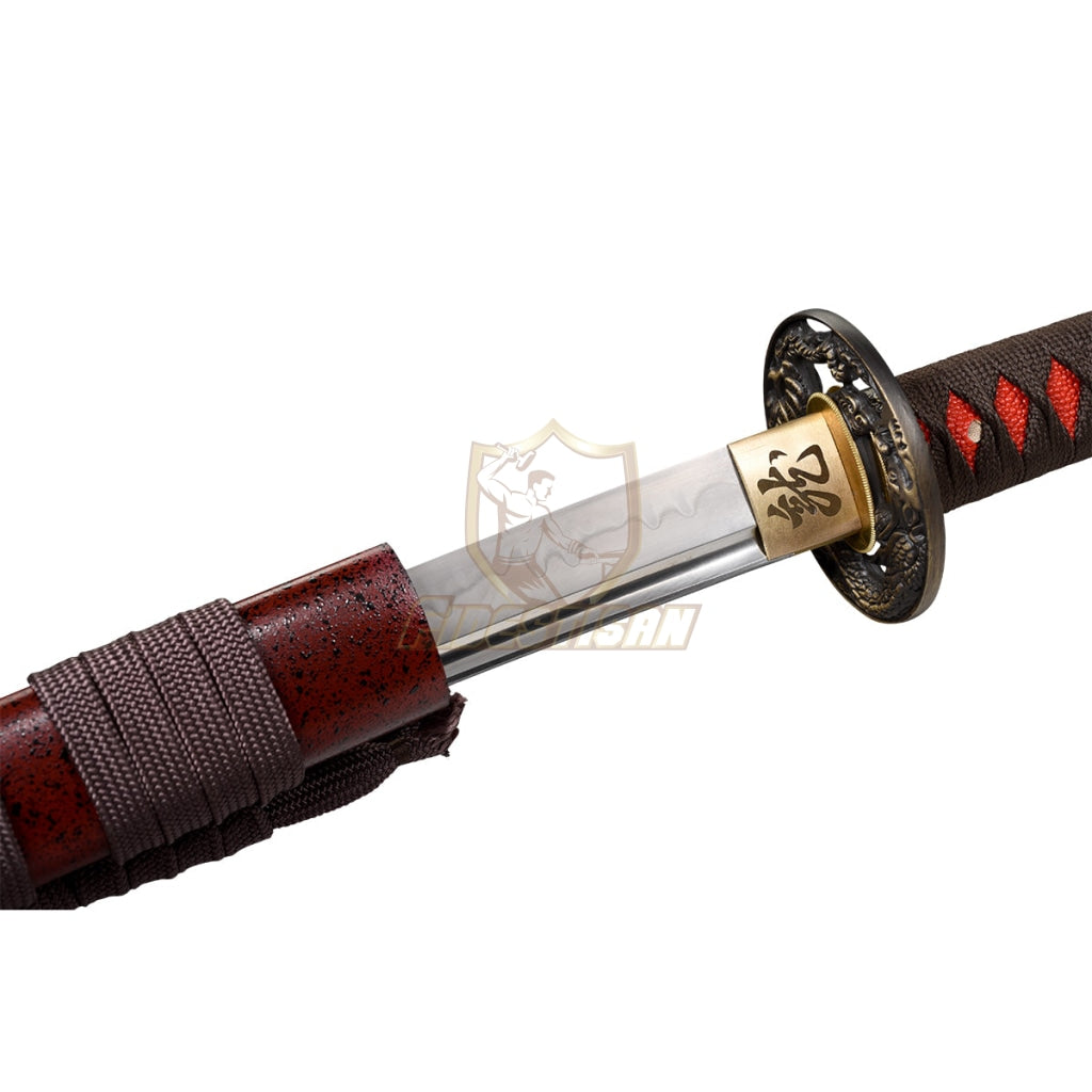 Fidestisan Handmade Katana Samurai Japanese Real Sword T10 Steel Blade Full Tang Clay Processes