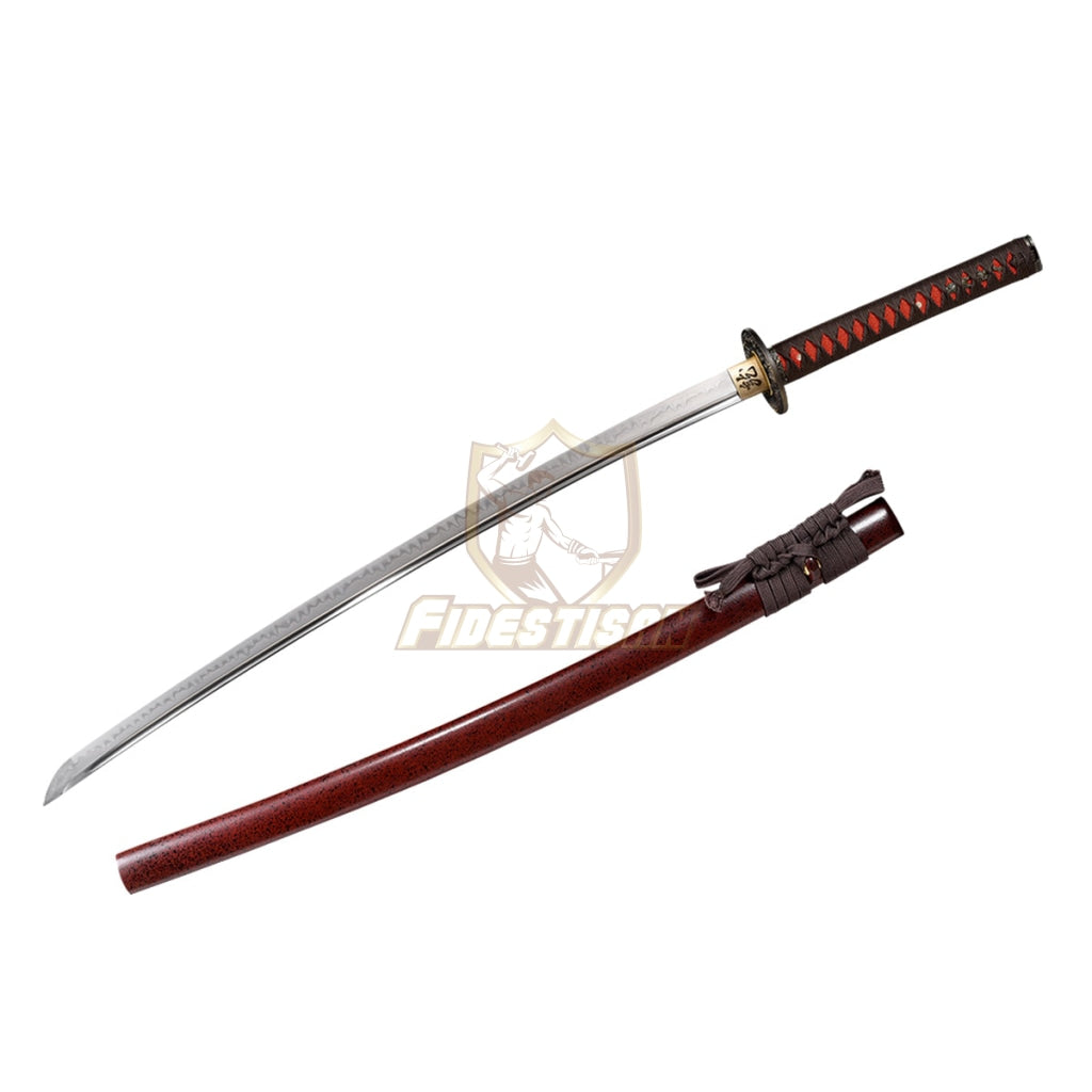 Fidestisan Handmade Katana Samurai Japanese Real Sword T10 Steel Blade Full Tang Clay Processes