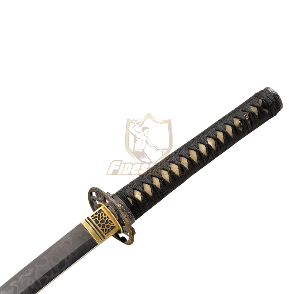 Fidestisan Handmade Katana T10 Steel Flame Blade Clay Tempered Samurai Japanese Real Sword Full Tang