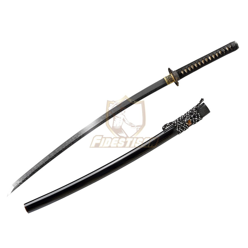 Fidestisan Handmade Katana T10 Steel Flame Blade Clay Tempered Samurai Japanese Real Sword Full Tang