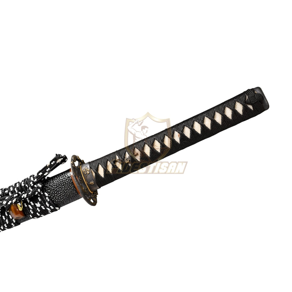 Fidestisan Handmade Katana T10 Steel Flame Blade Clay Tempered Samurai Japanese Real Sword Full Tang