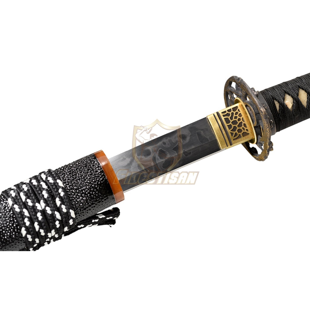 Fidestisan Handmade Katana T10 Steel Flame Blade Clay Tempered Samurai Japanese Real Sword Full Tang