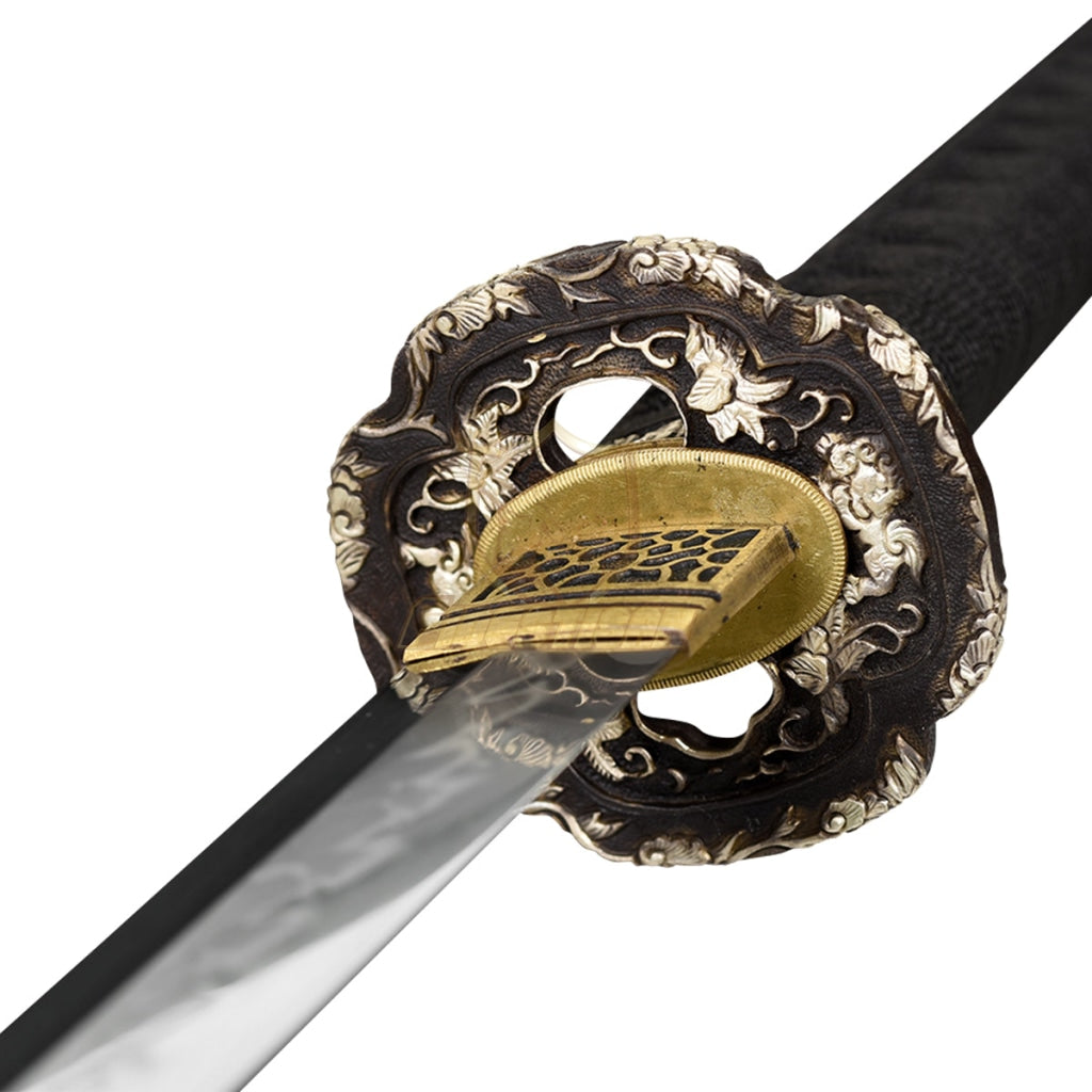 Fidestisan Japanese Real Hamon Sword Katana T10 Steel Blade Full Tang Clay Processes Copper Tsuba