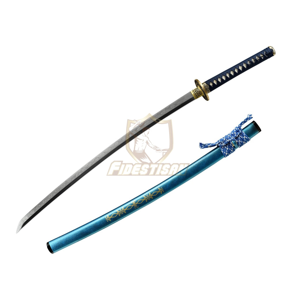 Fidestisan Katana Ktct286 T10 Steel Clay Tempered Samurai Japanese Real Hamon Skin Sword Full Tang