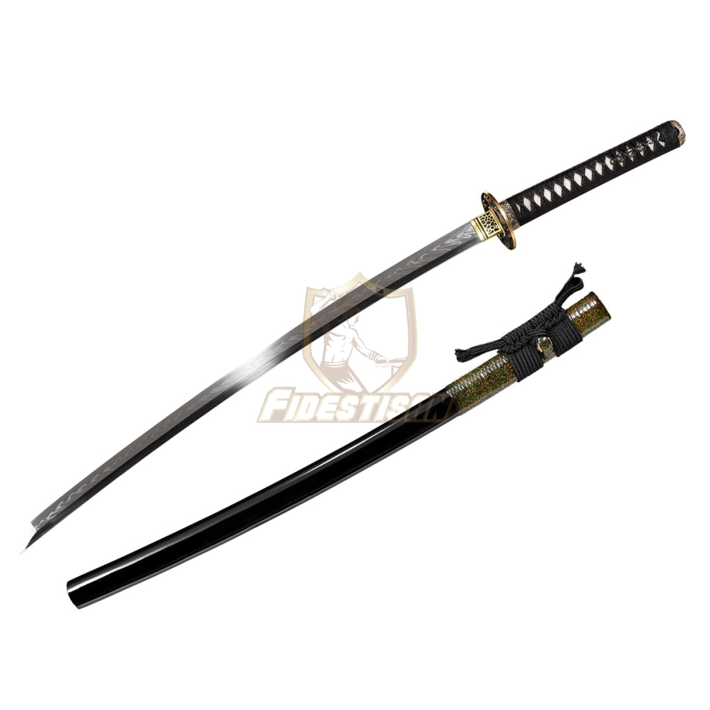 Fidestisan Katana T10 Steel Blade Clay Tempered Samurai Dragon Style Japanese Real Sword Full Tang